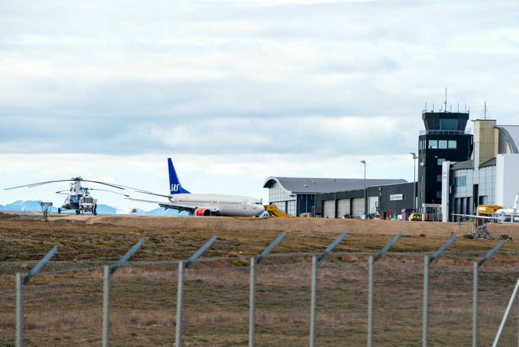 SAS-fly på Svalbard Lufthavn ved en tidligere anledning.