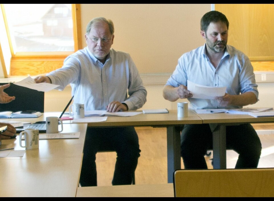 Administrasjonssjef Lars Ole Saugnes ledet tirsdag sitt siste politiske møte sammen med lokalstyreleder Arild Olsen (Ap).