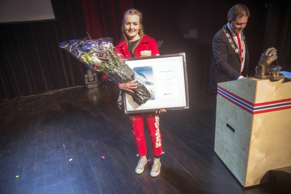 Russepresident Vilde Klausen Markussen ble hedret med ungdommens kulturstipend 2017.