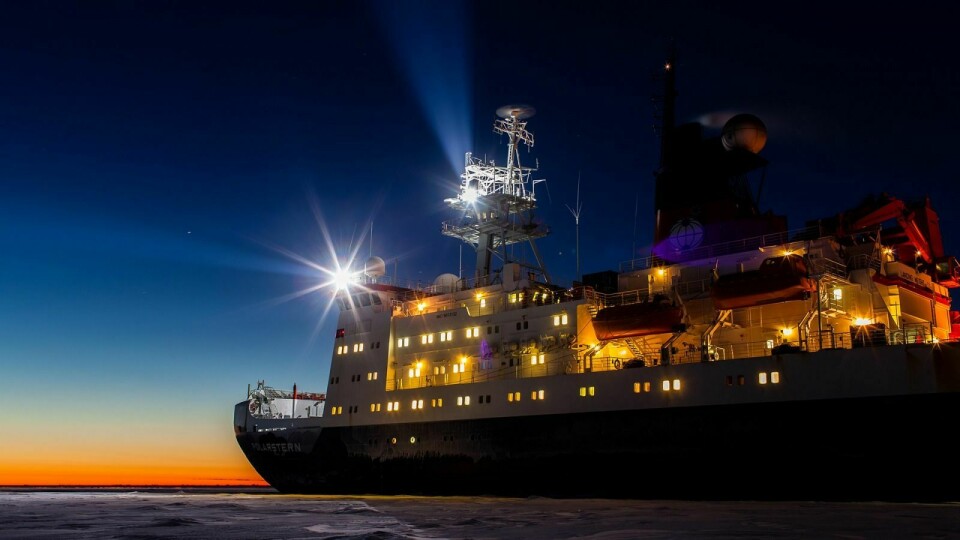 STORT PROSJEKT: Det tyske forskningsskipet «Polarstern» er basen for forskningen som skal finne sted i polhavet det neste året. Prosjektet har en kostnadsramme på 1,5 milliarder kroner. Foto: Mosaic-Expedition.org