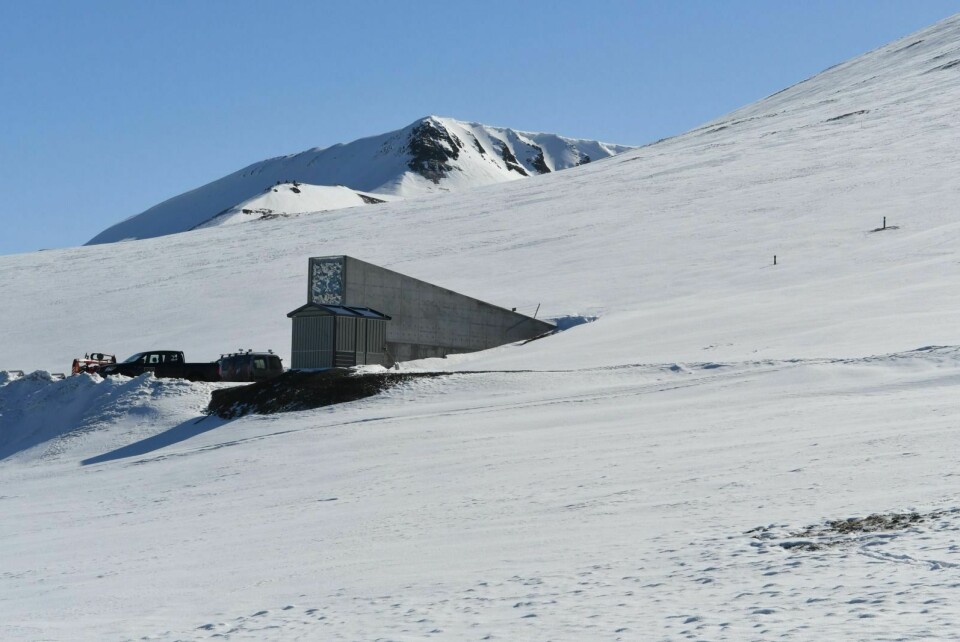 Work on digging trenches outside the Svalbard Global Seed Vault started Wednesday. A power transformer was moved out of the facility last year because it was generating too much heat.