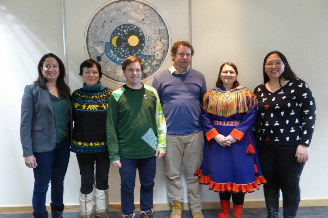 Alana Prashad (Innovasjon Norge Toronto), Marit Karlsen Brandal (Innovasjon Norge), Stein-Ove Johannessen, Pål Berg, Solveig Ballo (Sametinget) og Aluki Kotierk (president i Nunavut Tunngavik Incorporated) i Nunavut, Canada.