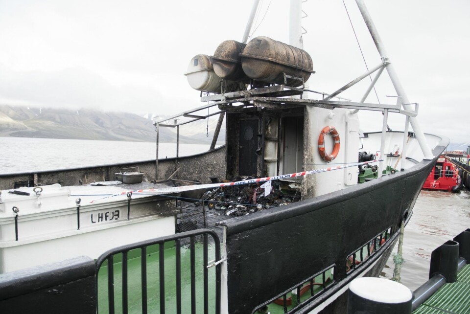 Brannområdet på «Langøysund» er sperret av.