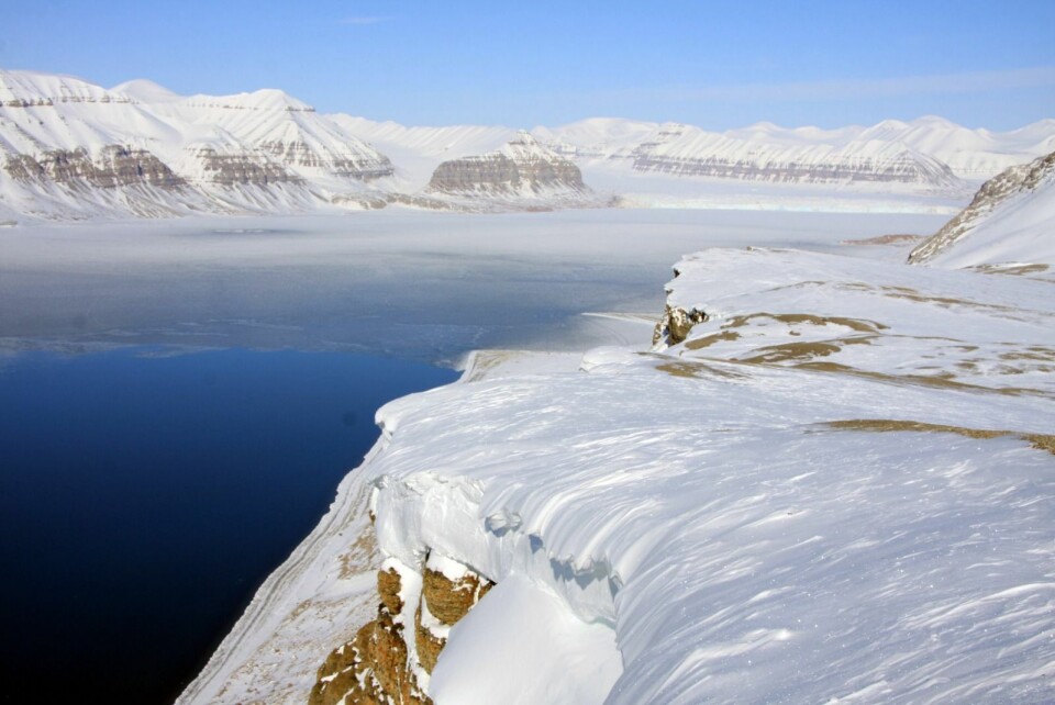 Tempelfjorden, her sett fra Fjordnibba, får ferdselsrestriksjoner fra i dag, onsdag 13. mars 2019. Tempelfjorden, her sett fra Fjordnibba, får ferdselsrestriksjoner fra i dag, onsdag 13. mars 2019.