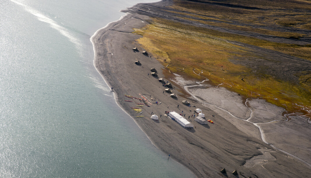 Telttur: Dette er bildet fra Camp Svalbard 2016 i Skansbukta.