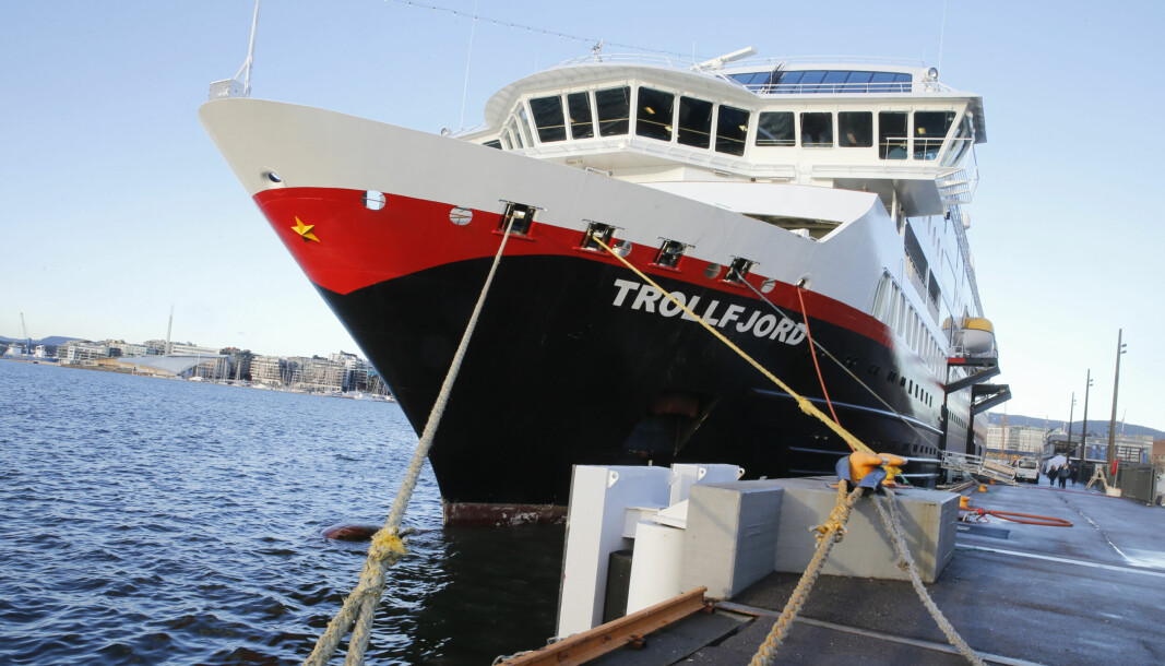 Svalbardekspress: MS Trollfjord ligger her til kai i Oslo. Dette er båten som skal fungere som Svalbardekspressen fra neste sommer.