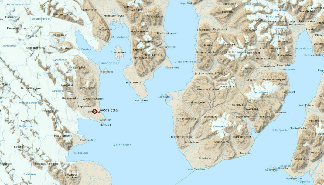 Sveasletta, nord ved Isfjorden.