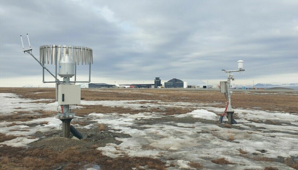 Høye målinger: Ved målestasjonen ved Svalbard lufthavn ble det målt nesten fem varmegrader i natt.