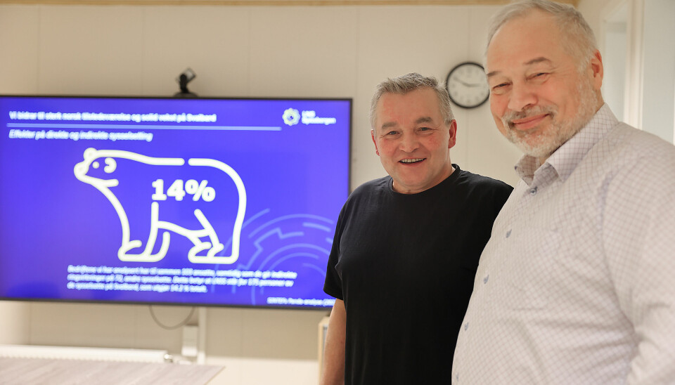 Administrerende direktør LNS Spitsbergen, Frank Jakobsen (t.v.) og styreleder Frode Nilsen mener LNSS er en hjørnesteinsbedrift på Svalbard.
