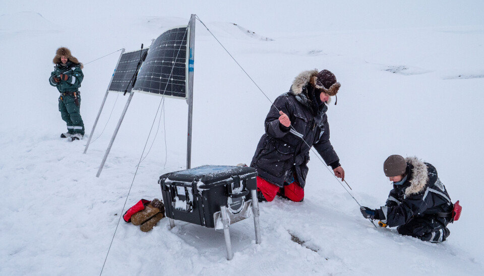 Setting up Maternal den cam Svalbard