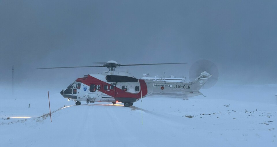 Ett av de to redningshelikopterne som CHC Helikopter Service flyr for Sysselmesteren.