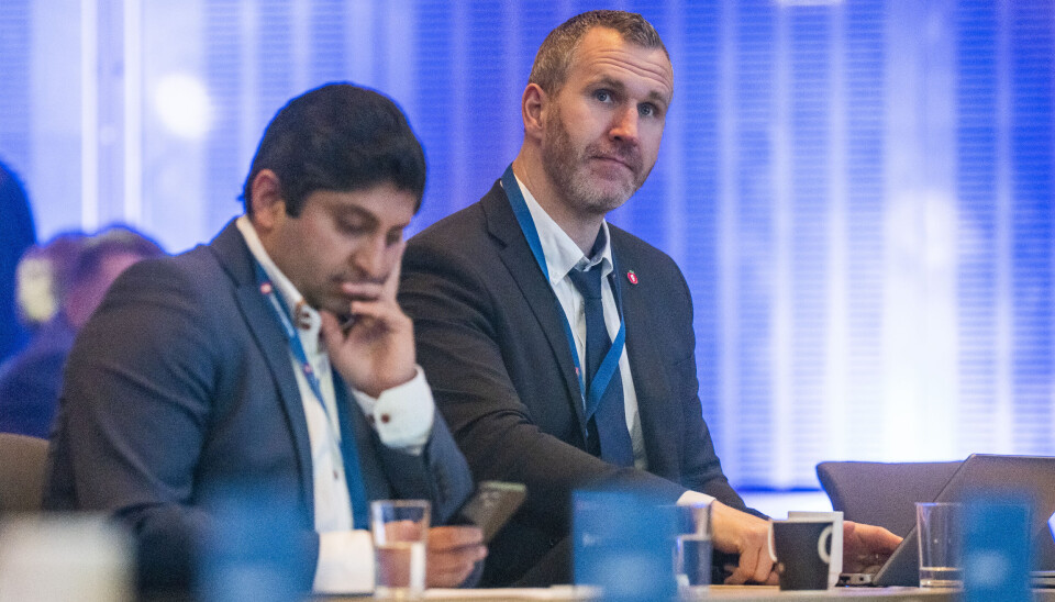 Frps representantforslaget som skal opp til behandling 9. november. Himanshu Gulati (t.v.) og Marius Arion Nilsen er to av totalt ni representanter som stiller seg bak forslaget. Bildet er fra Frp sitt landsmøte på Gardermoen, tidligere i år. Frps representantforslaget som skal opp til behandling 9. november. Himanshu Gulati (t.v.) og Marius Arion Nilsen er to av totalt ni representanter som stiller seg bak forslaget. Bildet er fra Frp sitt landsmøte på Gardermoen, tidligere i år.