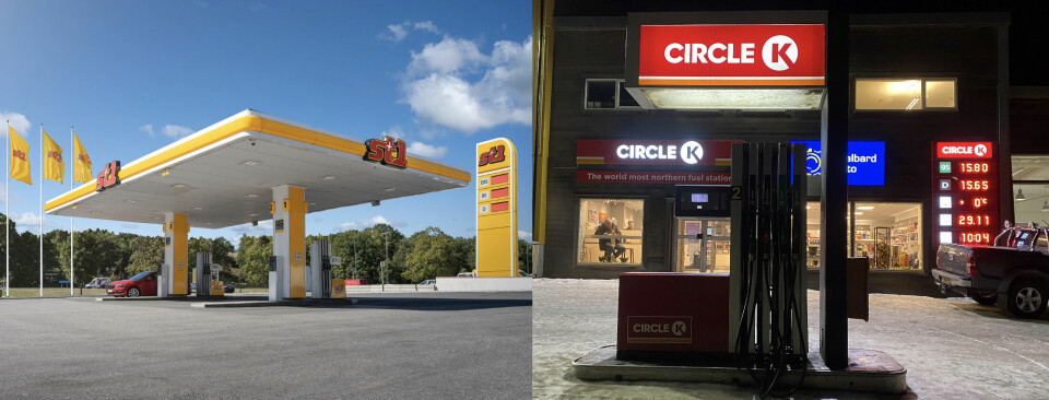 St1, som eier Shell-stasjonene i Norge, og Circle K har tatt standpunkt i sympati med Ukarina. Til høyre er Circle K i Longyearbyen, verdens nordligste bensinstasjon.