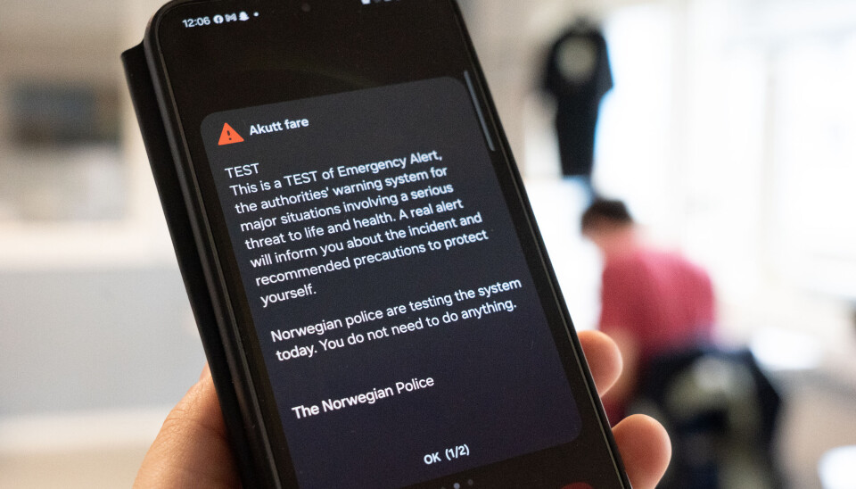Onsdag denne uka fikk flere en lignende melding på telefonen. Dette var bare en test.